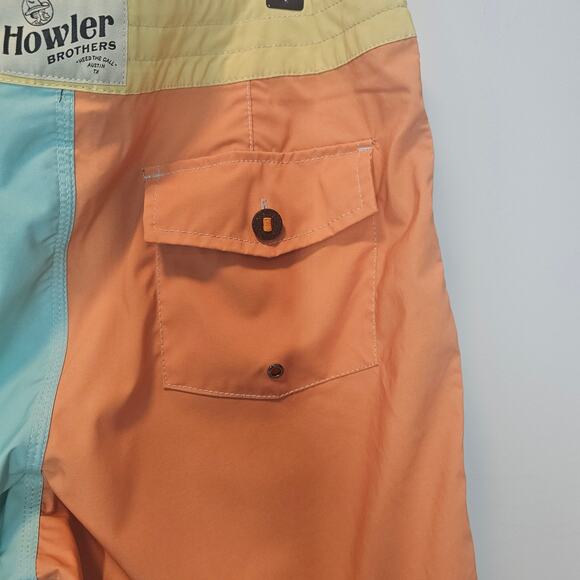 Howler Brother Retro Aqua Blue Buchannon Boardshorts Mens Swim 8" Inseam Size 34 - Picture 12 of 15